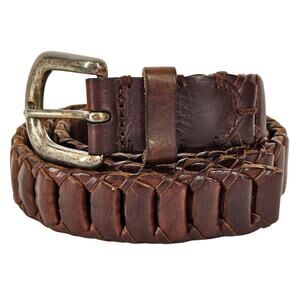 REWARD BRAND GENUINE LEATHER BRAIDED BELT SIZE 36 - DARK BROWN